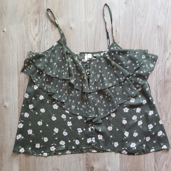 EUC🌻 LC Lightweight Tank w/ Ruffles - Picture 1 of 6